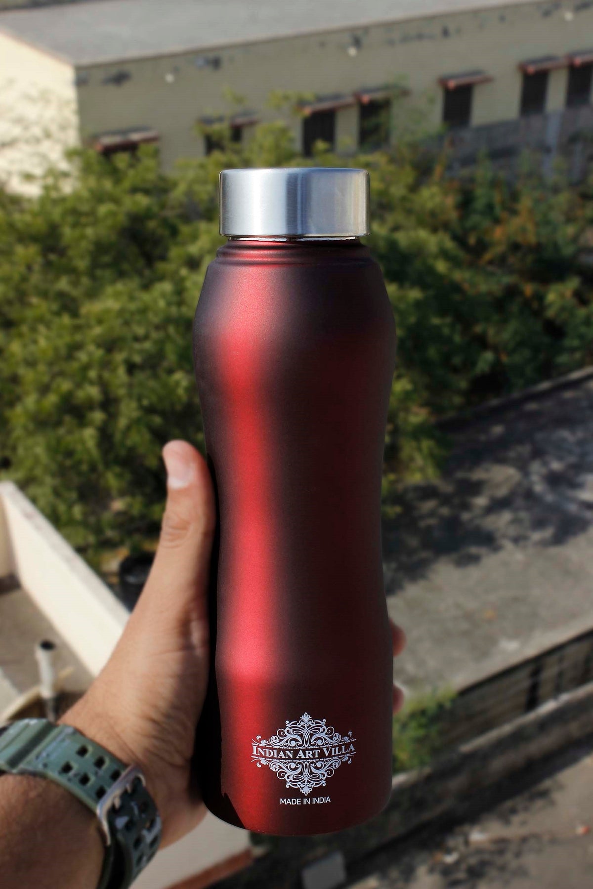 Pure Steel Bottle Ergonomic Design With Red Color 750 ML