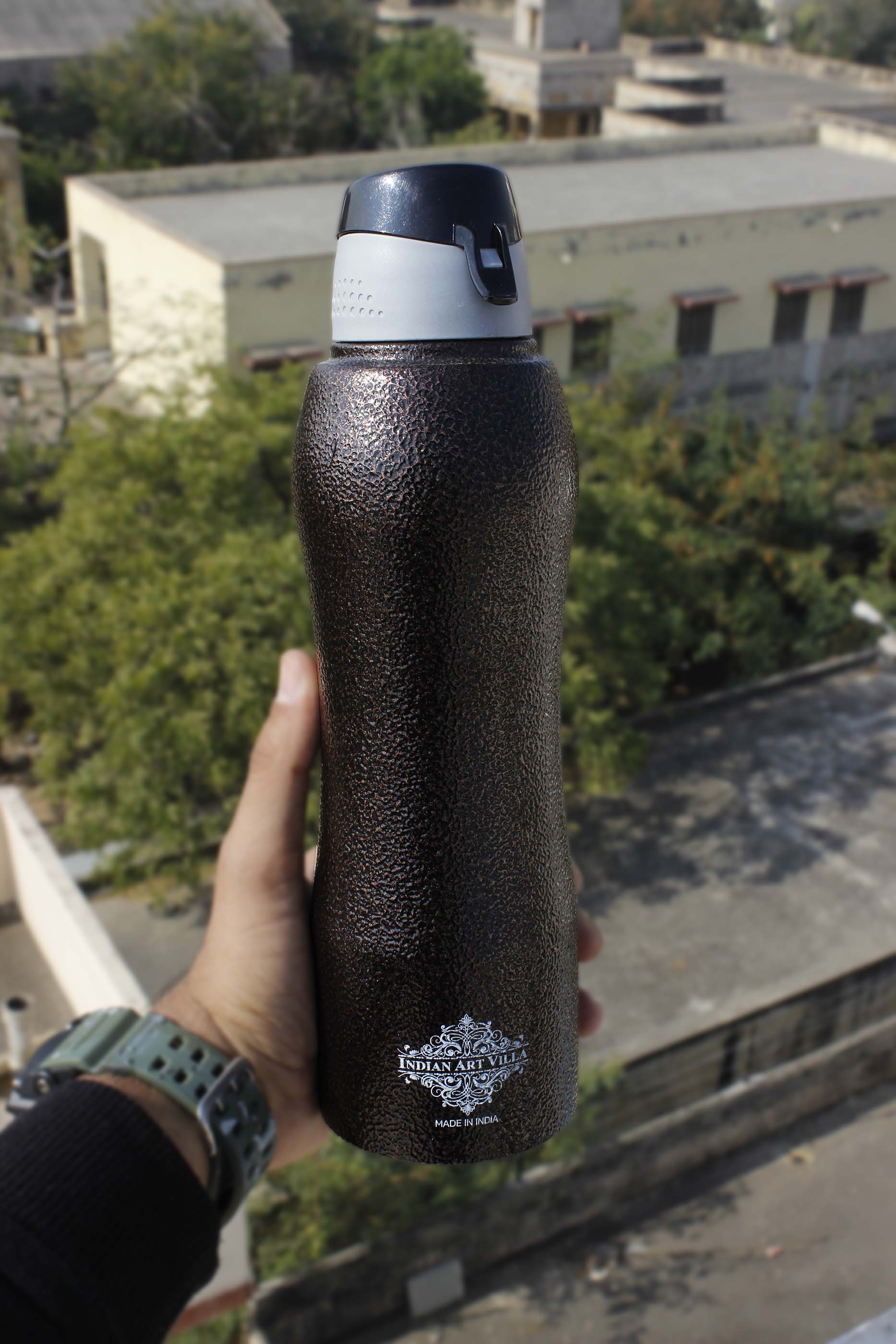 Steel Bottle Enorgonomic Design New Sipper Cap Antique Copper