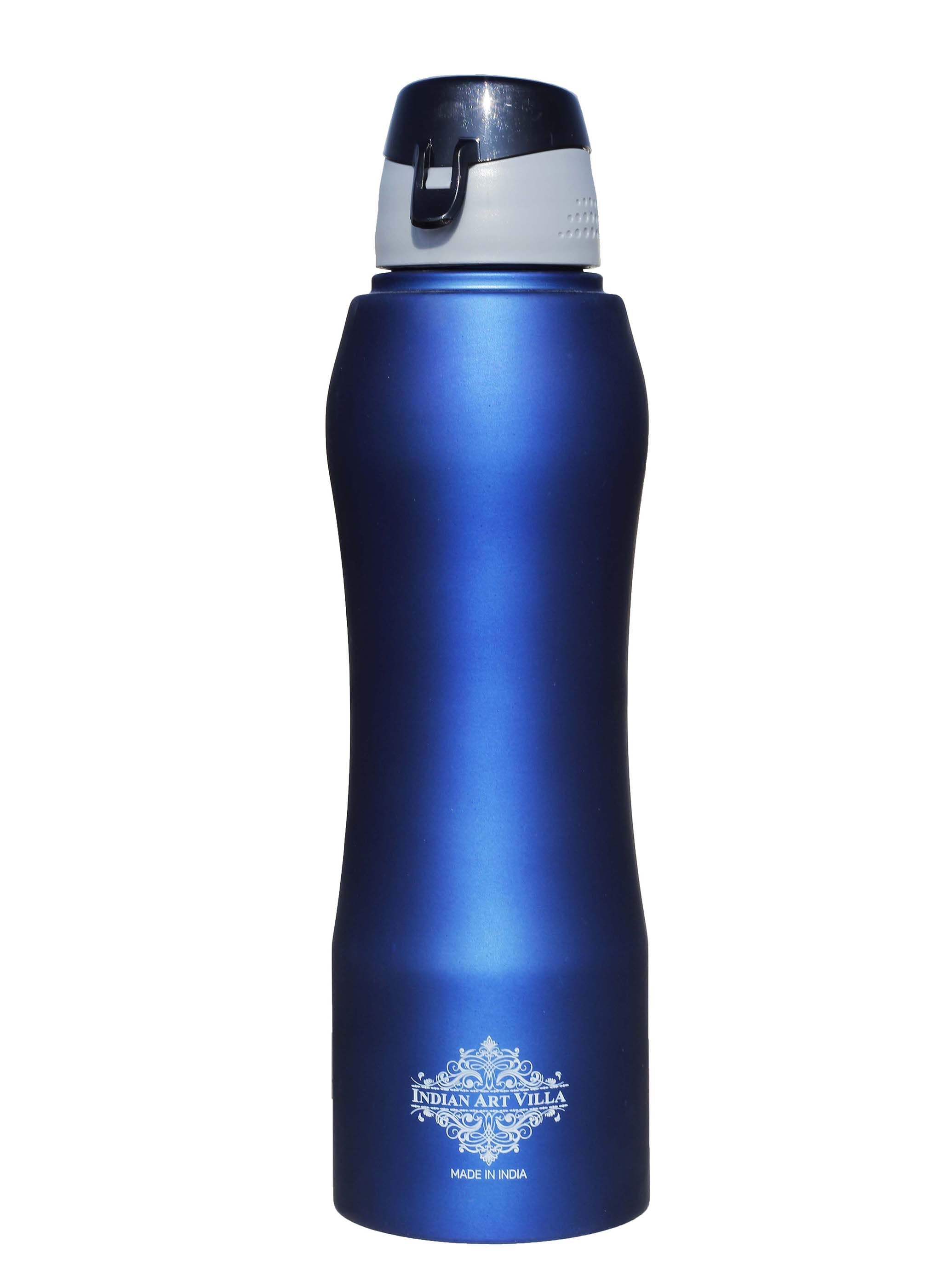 Steel  Bottle Enorgonomic Design New Sipper Cap Blue Matt