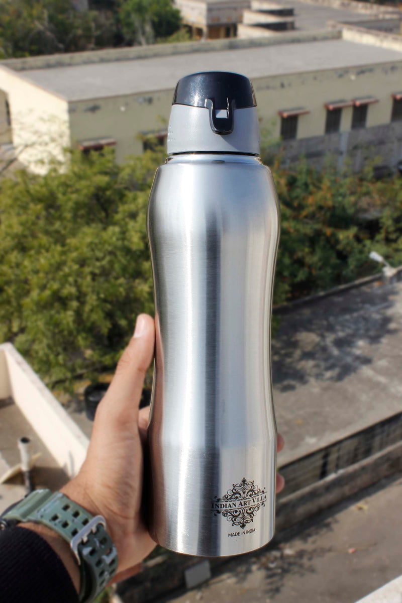 Pure Stainless Steel  Bottle Enorgonomic Design New Sipper Cap Plain Matt