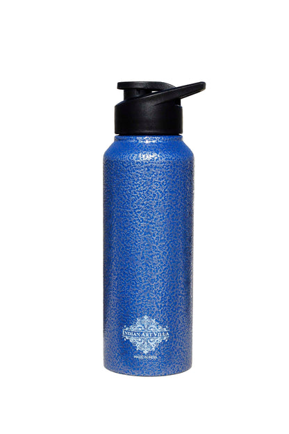 Steel Flat  Bottle With Sipper Cap Antique Blue 750 ML