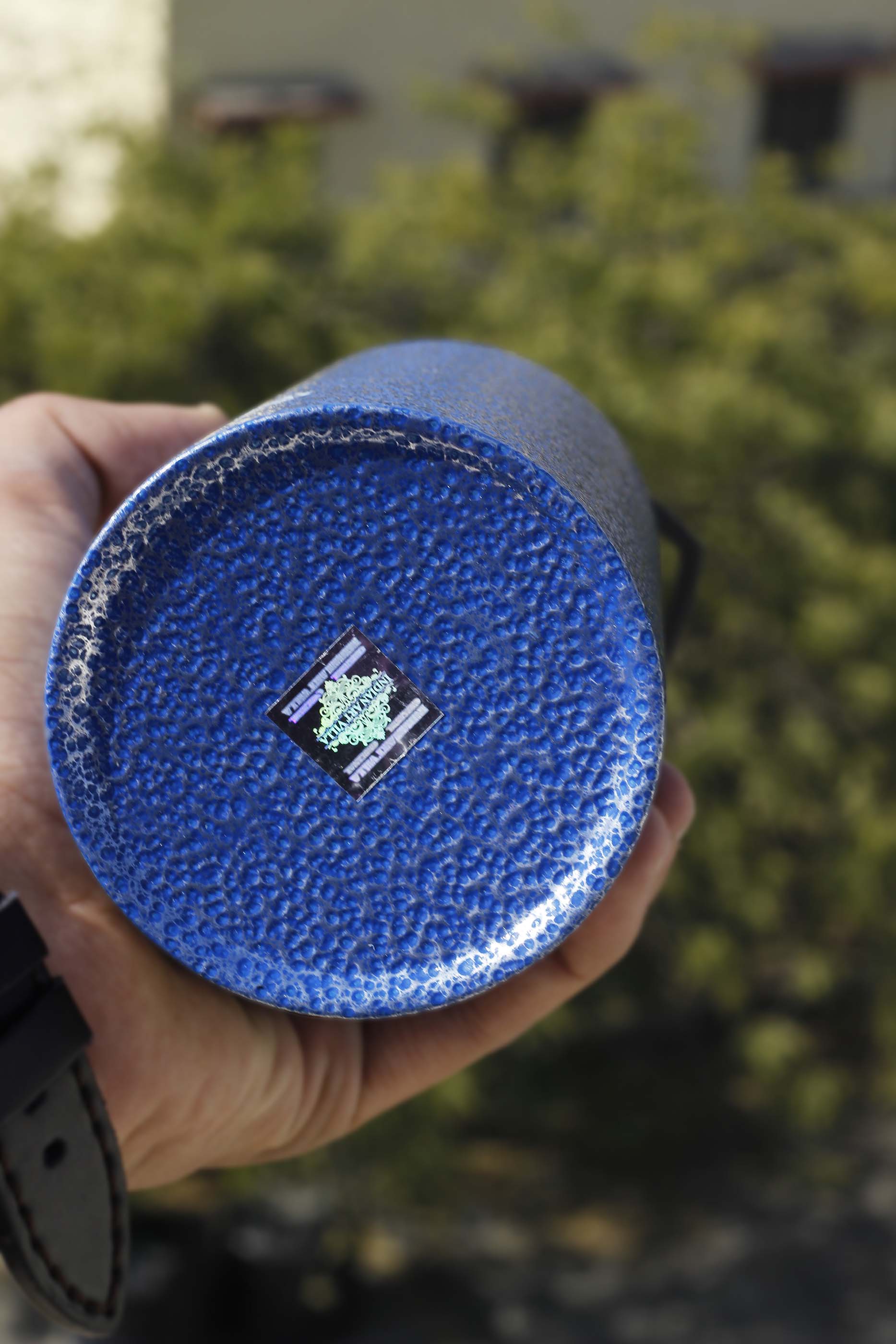 Steel Flat  Bottle With Sipper Cap Antique Blue 750 ML