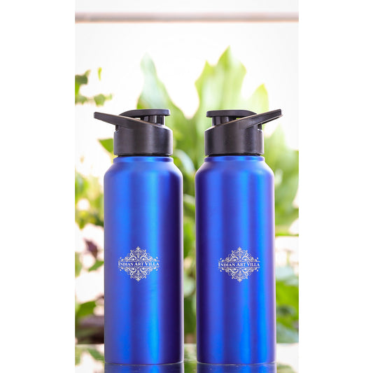 Stainless Steel Flat Design Water Bottle With Sipper Cap, Volume- 750 ML, Set Of - 2