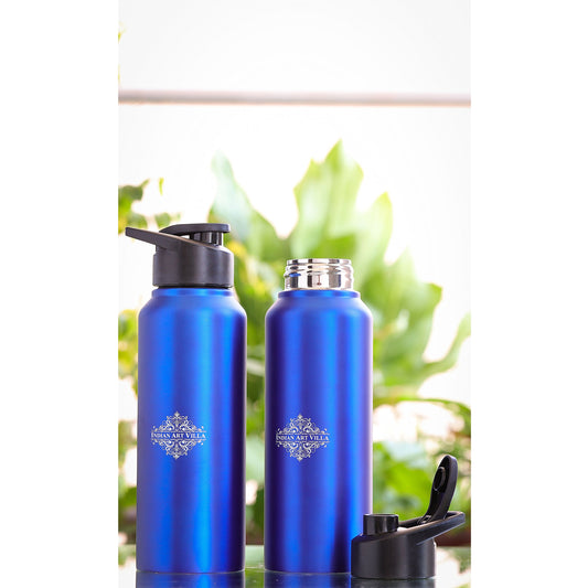 Stainless Steel Flat Design Water Bottle With Sipper Cap, Volume- 750 ML, Set Of - 2
