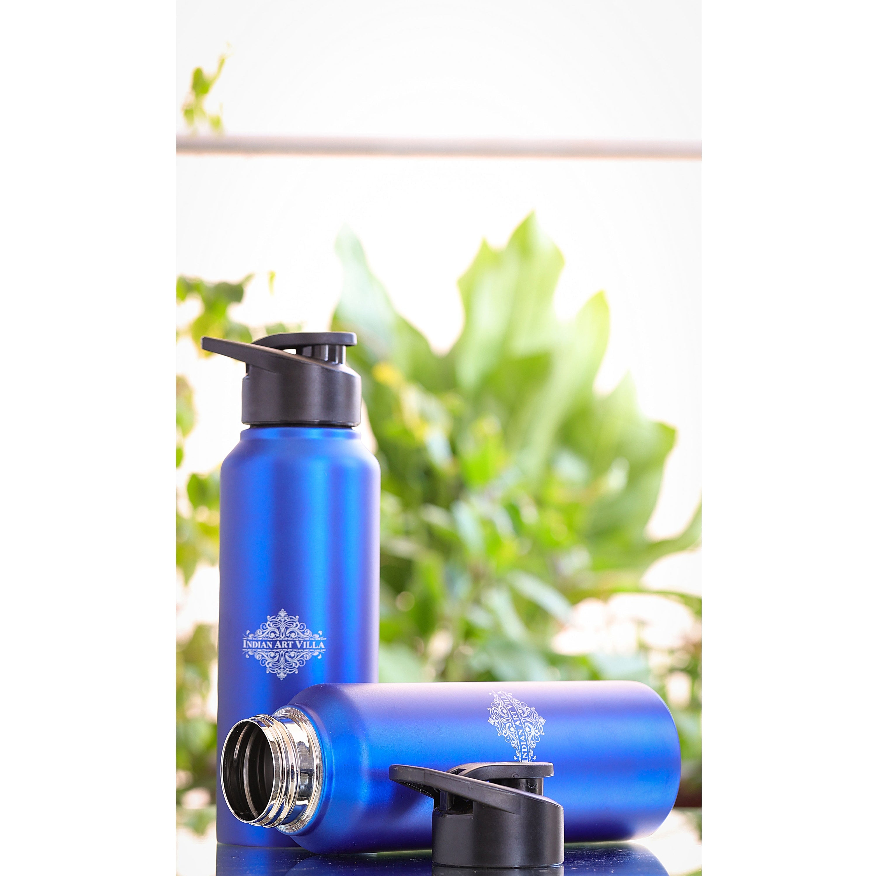 Stainless Steel Flat Design Water Bottle With Sipper Cap, Volume- 750 ML, Set Of - 2