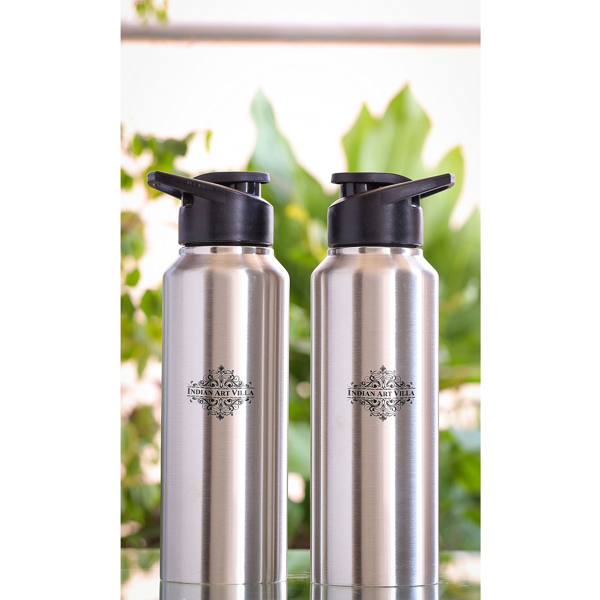 Stainless Steel Flat Design Water Bottle With Sipper Cap, Volume- 750 ML, Set Of - 2