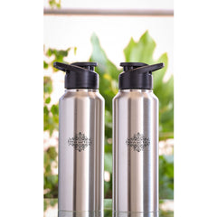 Stainless Steel Flat Design Water Bottle With Sipper Cap, Volume- 750 ML, Set Of - 2