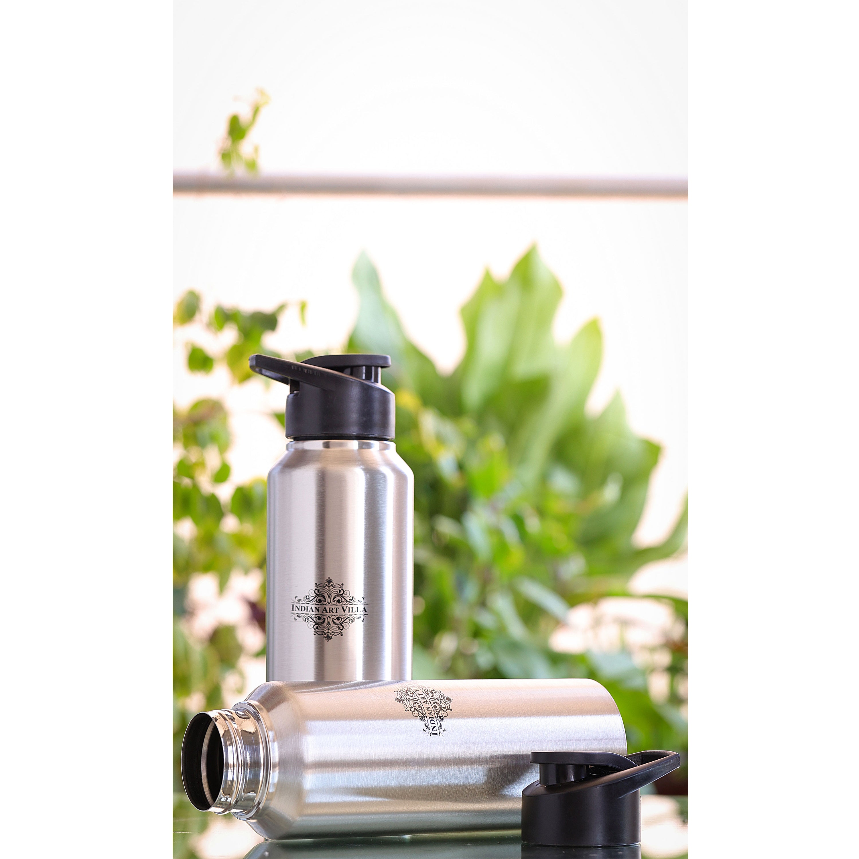 Stainless Steel Flat Design Water Bottle With Sipper Cap, Volume- 750 ML, Set Of - 2