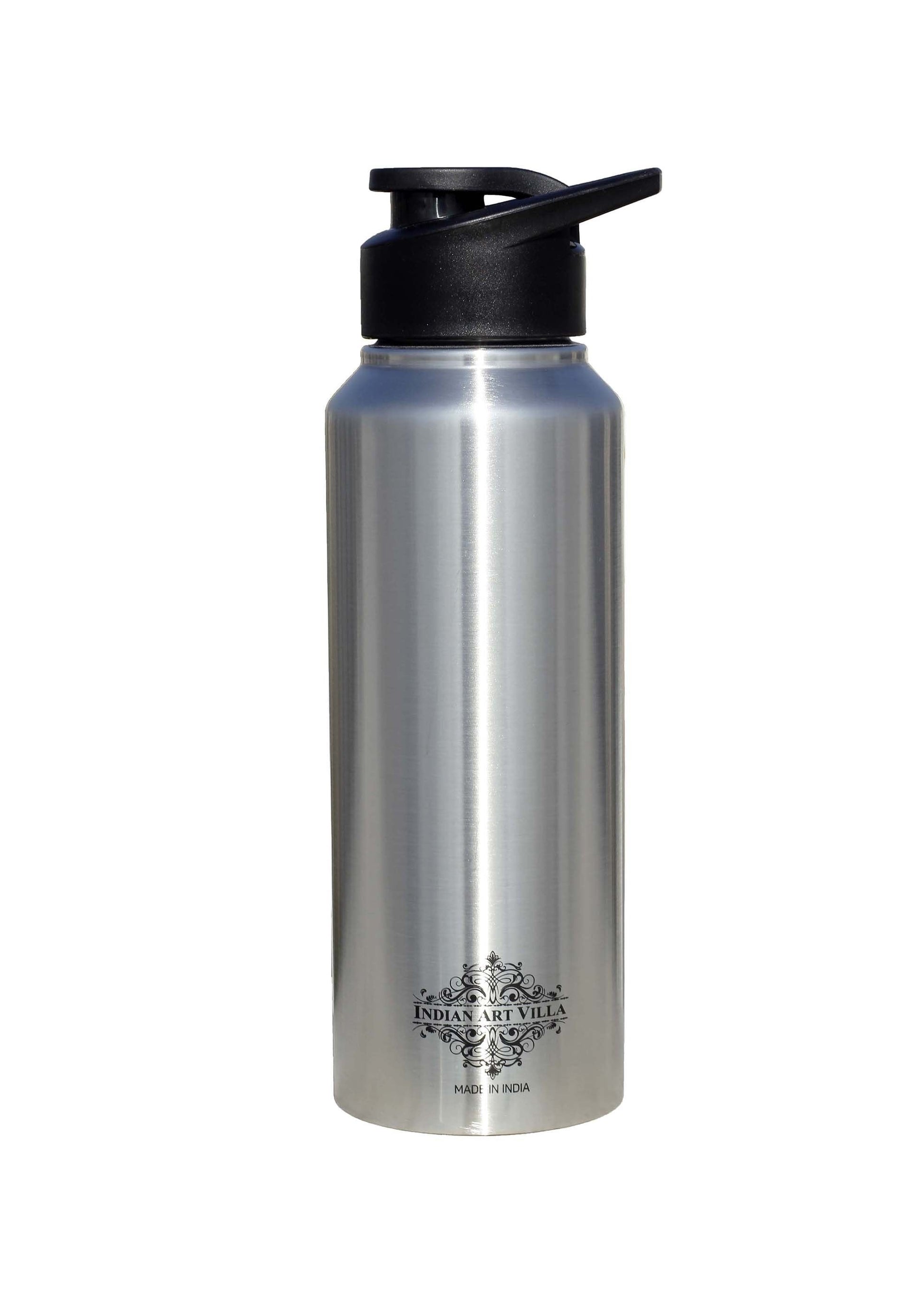 Steel Flat Bottle With Sipper Cap Plain Matt 750 ML
