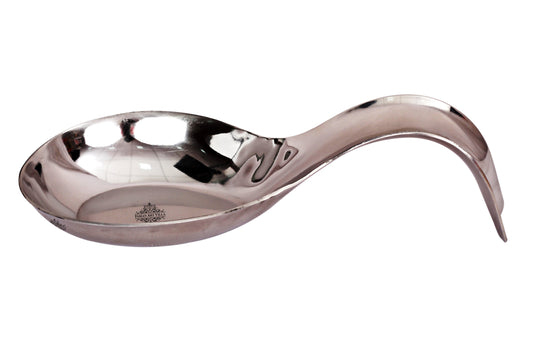 Stainless Steel Spoon Rest Holder, Tableware Hotel Restaurant, Length 21.59 cm, Silver