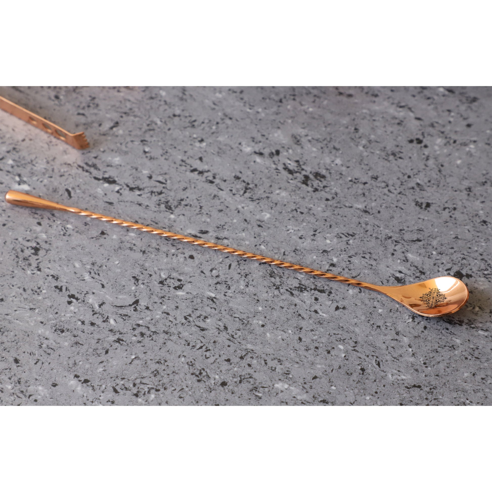 Handmade Pure Stainless Steel Copper Finish Bar Spoon, Length-28.45 cm