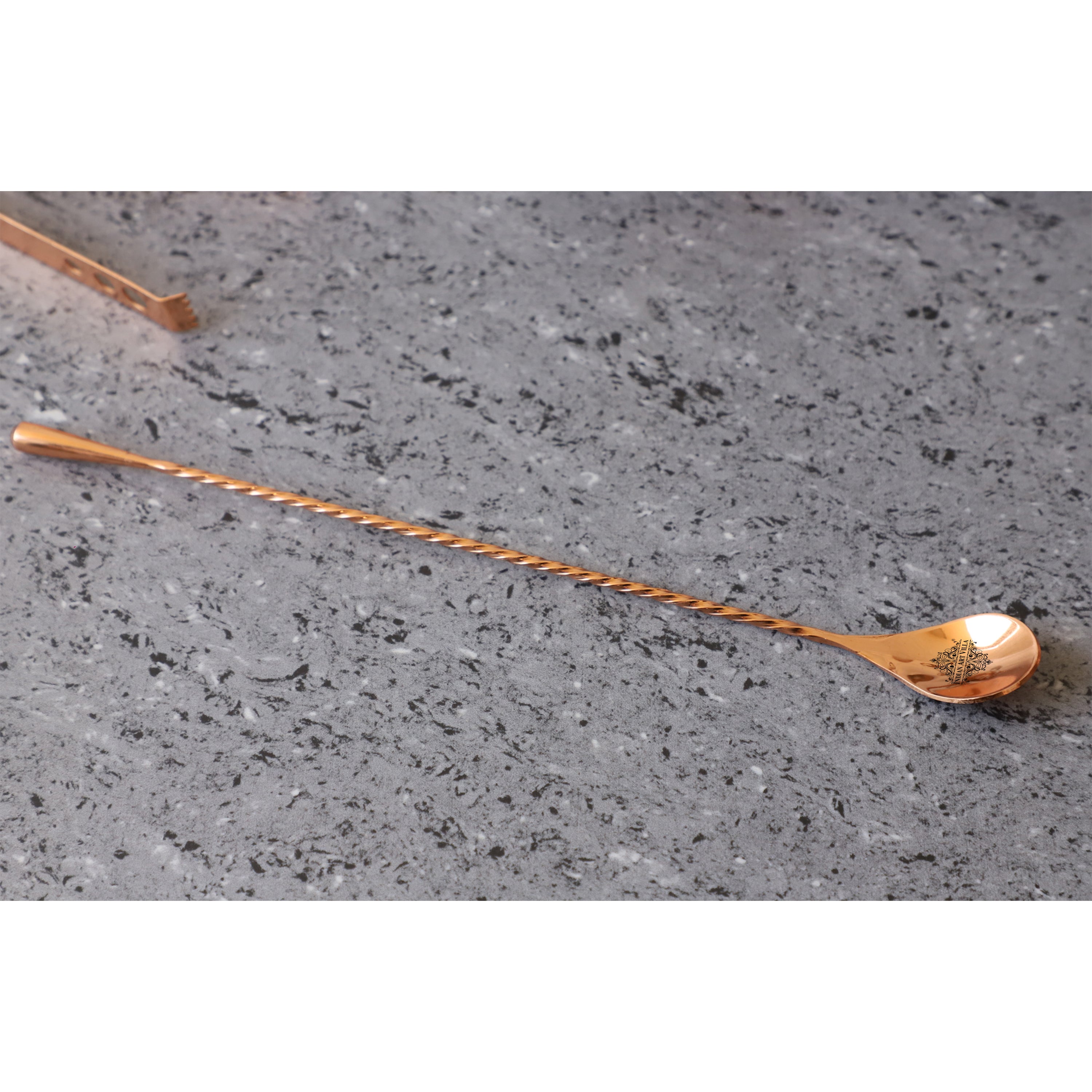 Handmade Pure Stainless Steel Copper Finish Bar Spoon, Length-28.45 cm