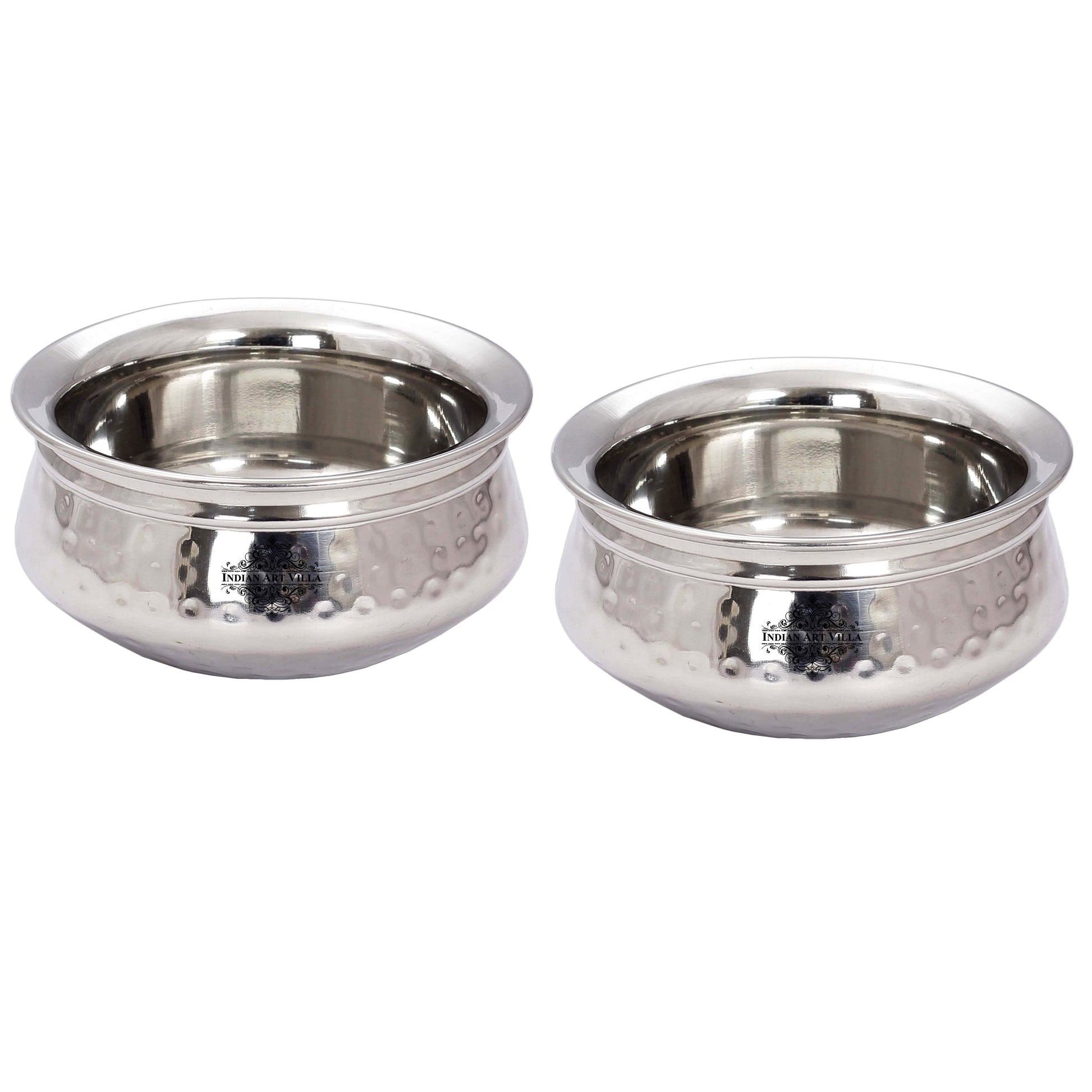 Stainless Steel Single Side Hammered Design Handi Bowl