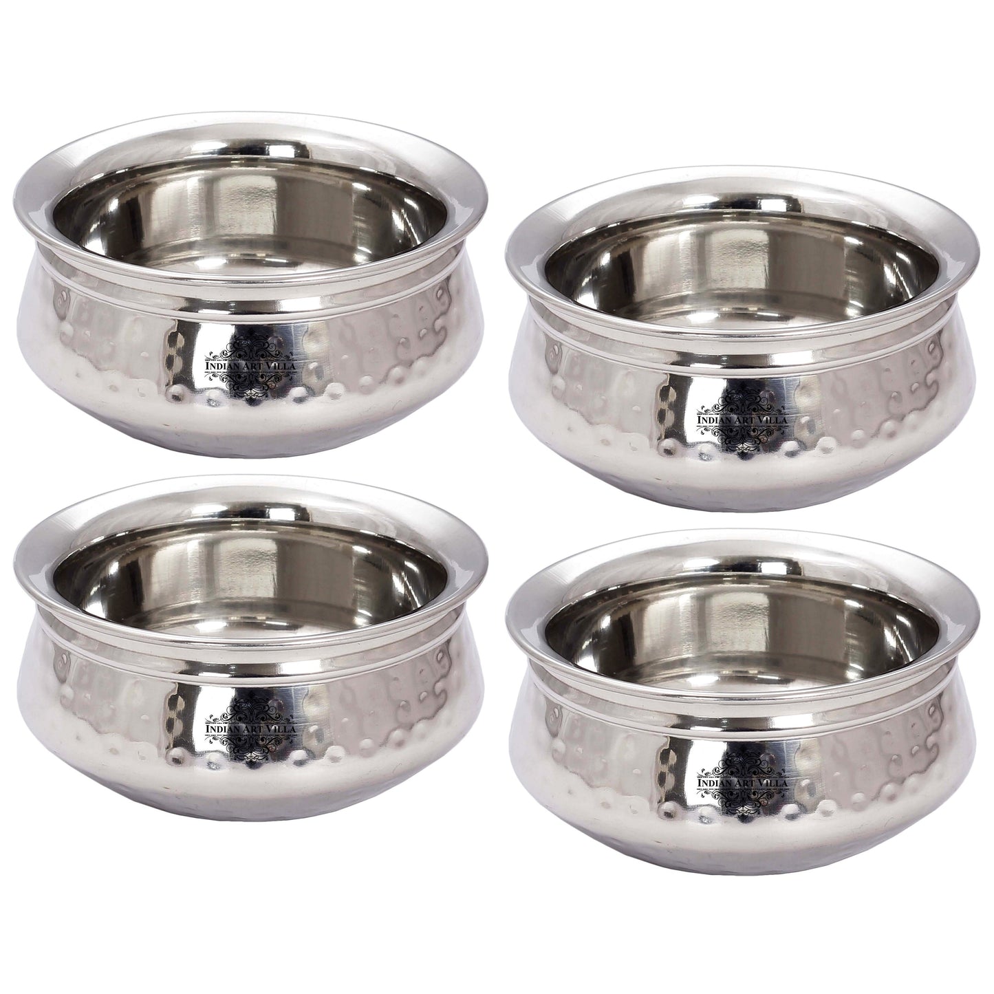 Stainless Steel Single Side Hammered Design Handi Bowl