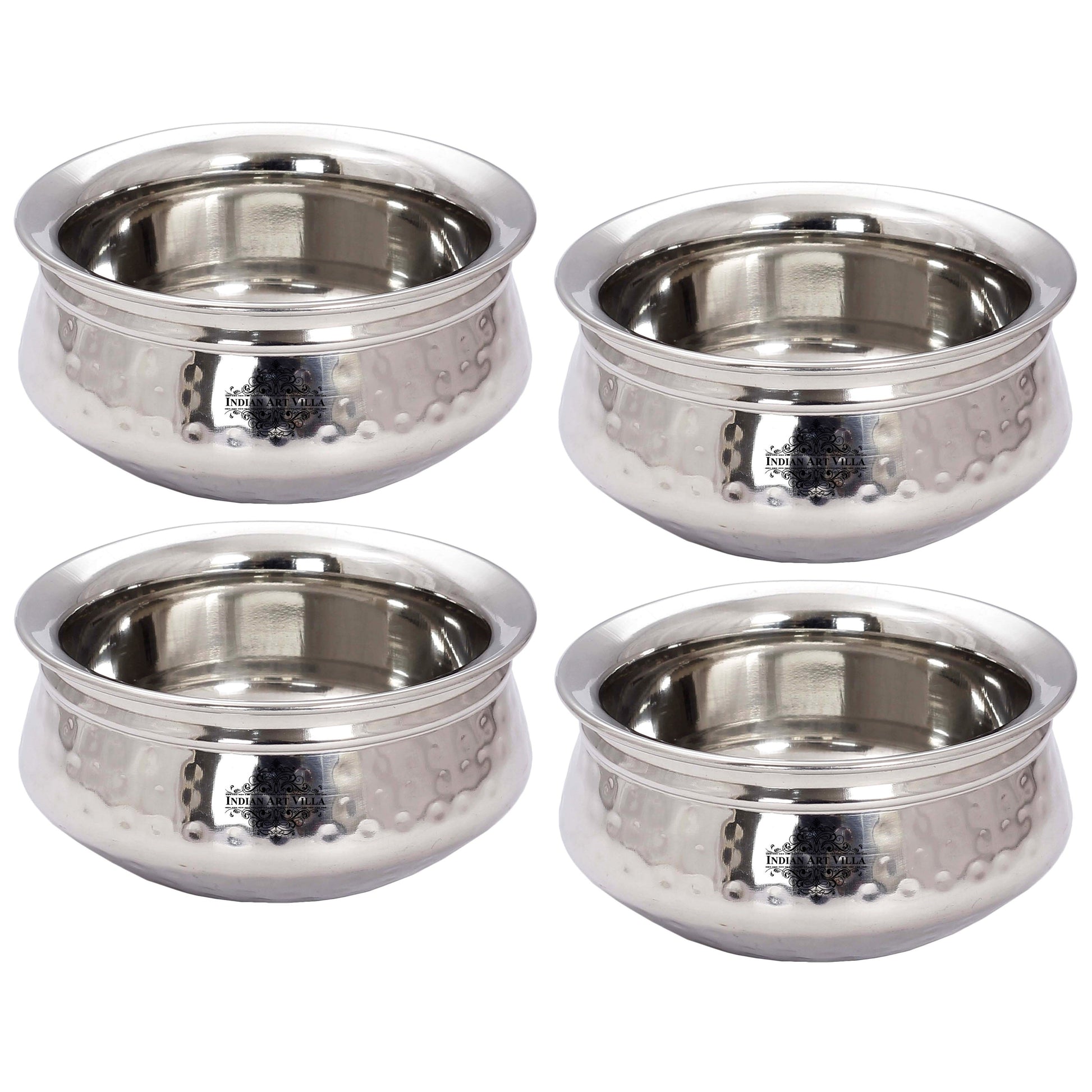 Stainless Steel Single Side Hammered Design Handi Bowl