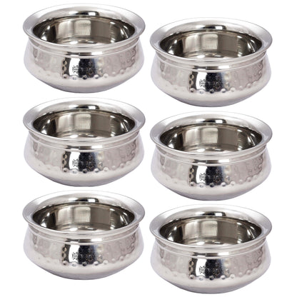 Stainless Steel Single Side Hammered Design Handi Bowl