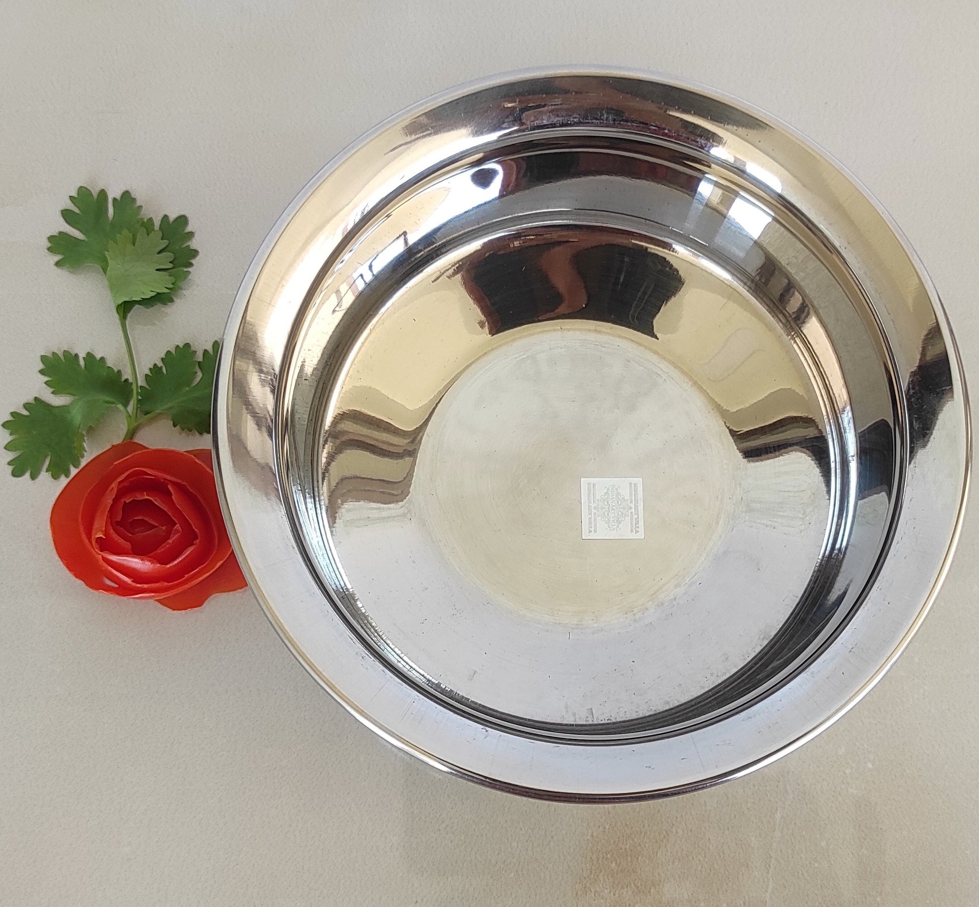 Stainless Steel Single Side Hammered Design Handi Bowl