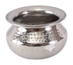 Handmade Steel Punjabi Handi with Hammered Design, Serveware & Tableware