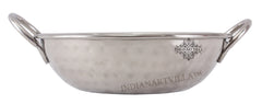 Pure Steel Hammered Design Kadhai Wok with Round Handle