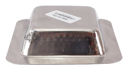 Steel Hammered Design Square Entrée Bowl