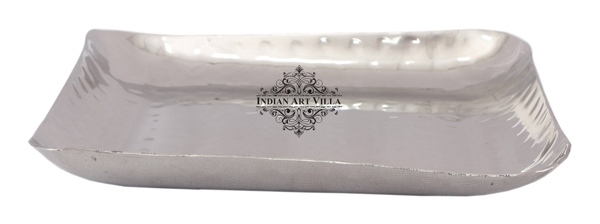 Pure Steel Hammered Design Square Platter