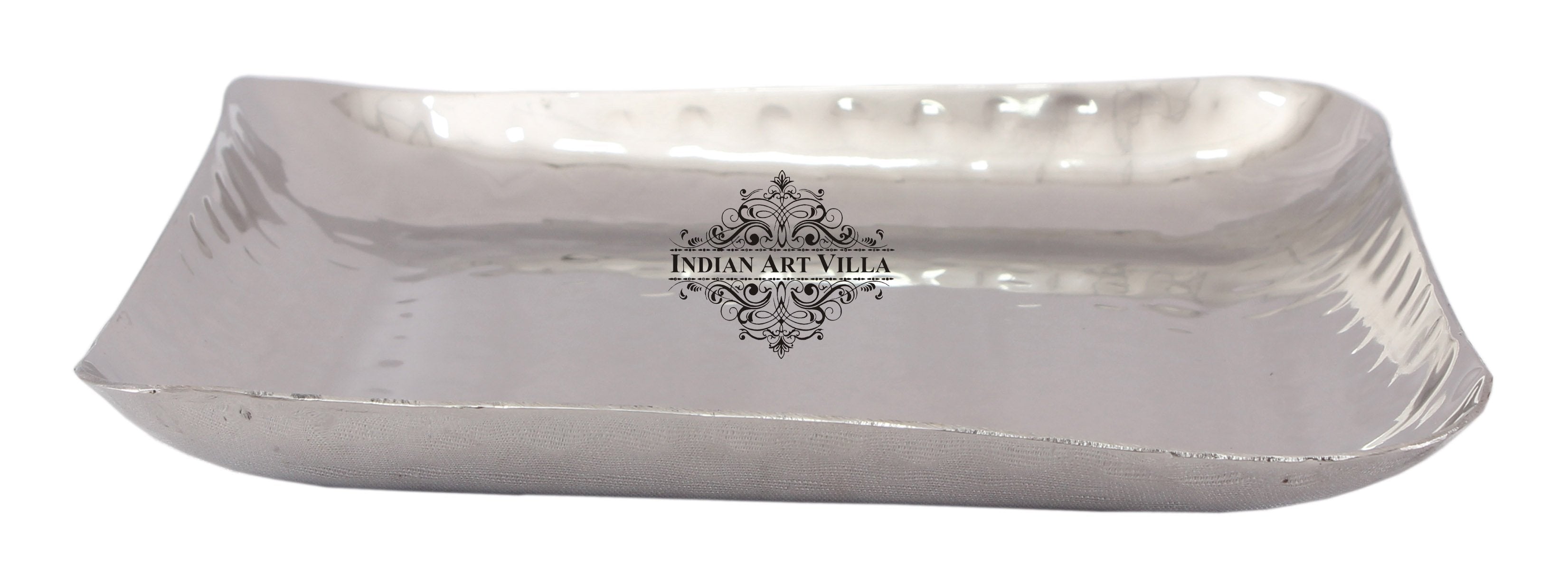Pure Steel Hammered Design Square Platter