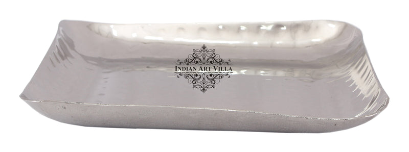 Pure Steel Hammered Design Square Platter