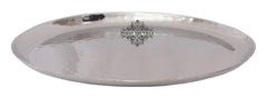 Pure Steel Hammered Design Round Platter Tray
