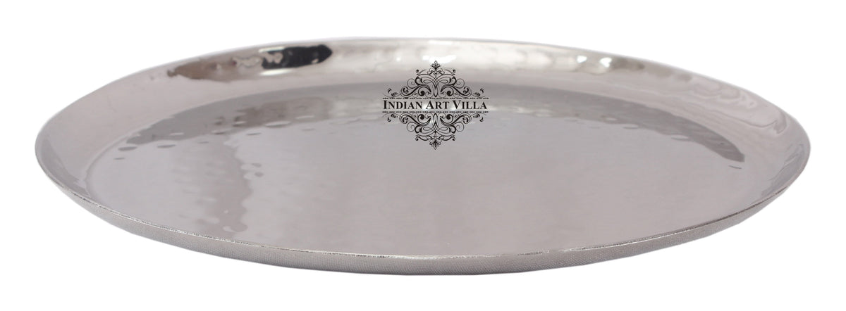 Set of 2 Steel Beeded Oval Platter 30 cm Length