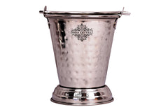 Hammered Steel Serving Bucket, Serving Vegetable Rayta Dishes, Silver