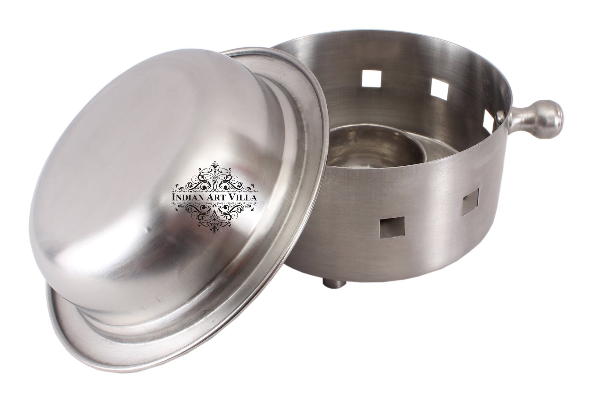 Pure Steel Snack Warmer with Fuel Bowl|Serving Dishes