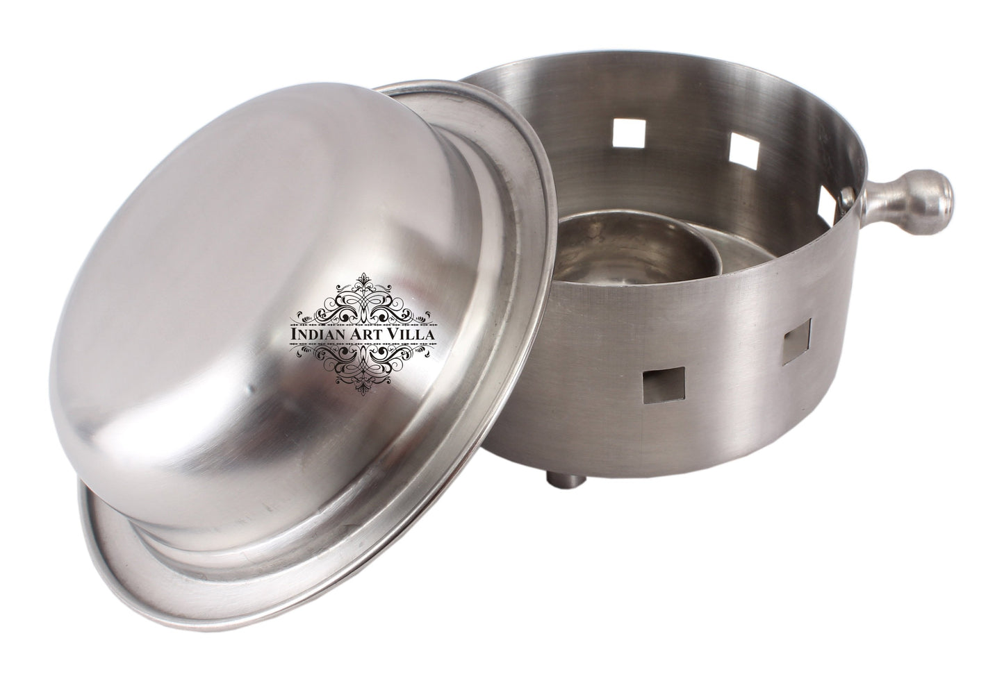 Pure Steel Snack Warmer with Fuel Bowl|Serving Dishes