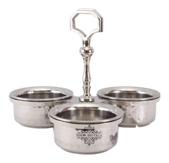 Pure Steel Hammered Design Beaded Pickle Set of 3
