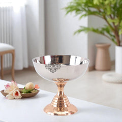 Pure Steel Ice Cream Cup with Copper Stand| A Blend of Elegance and Utility