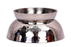 Pure Steel Hammered Design Dessert Bowl with Stand -160 ML