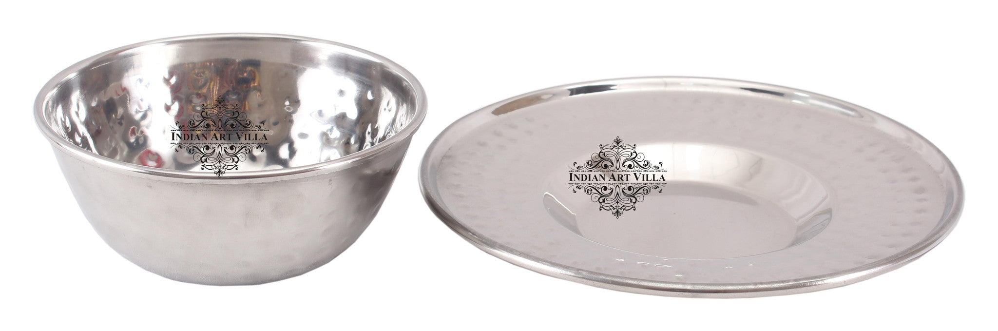 Steel Hammered Design Finger Bowl + underliner