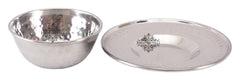 Steel Hammered Design Finger Bowl + underliner