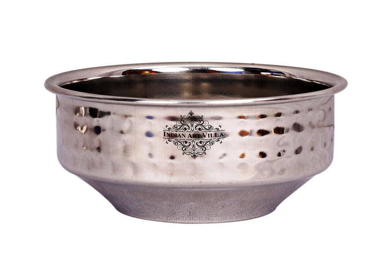 Pure Steel Hammered Design Soup Bowl 350 ML Set of 2