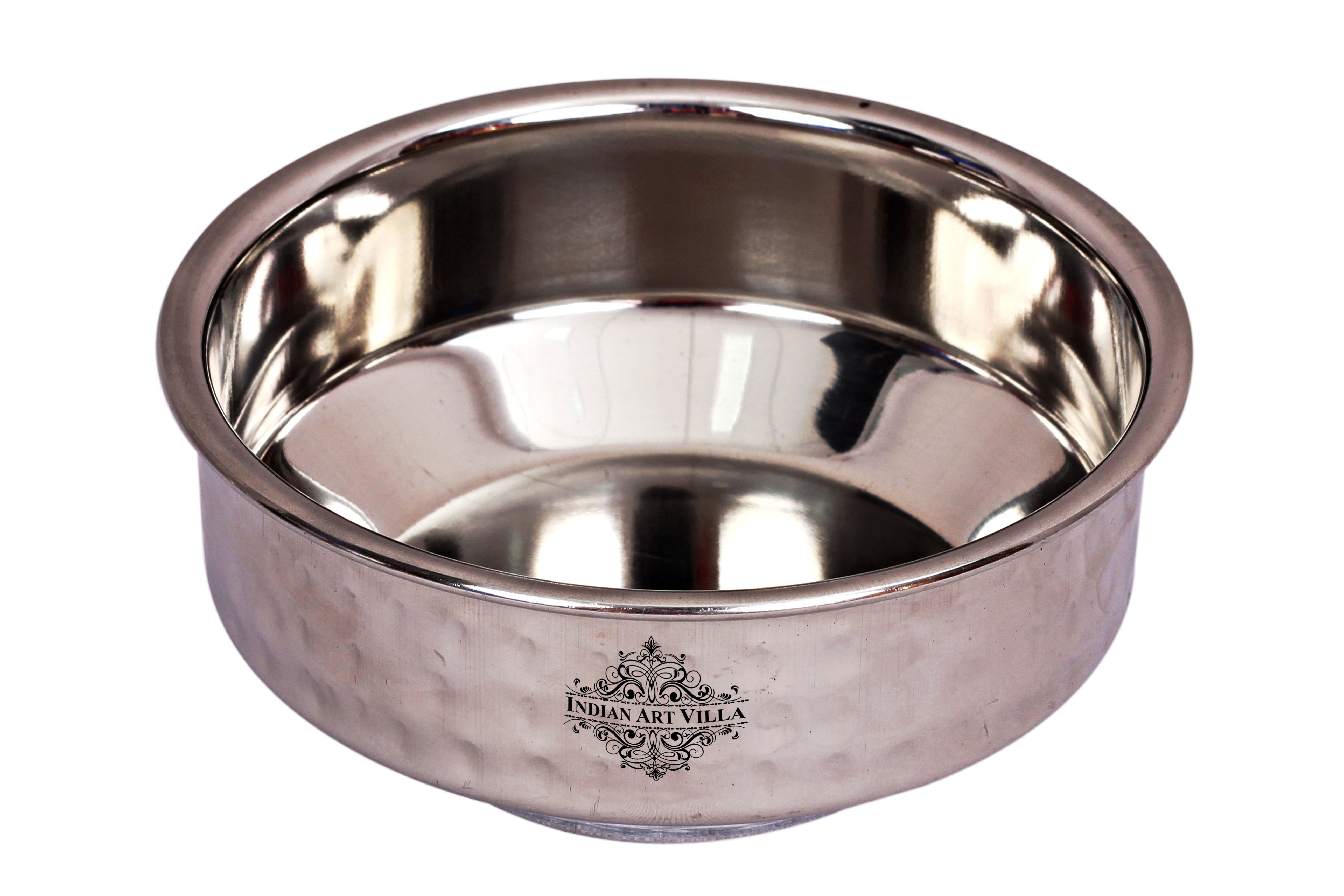 Pure Steel Hammered Design Soup Bowl 350 ML Set of 2