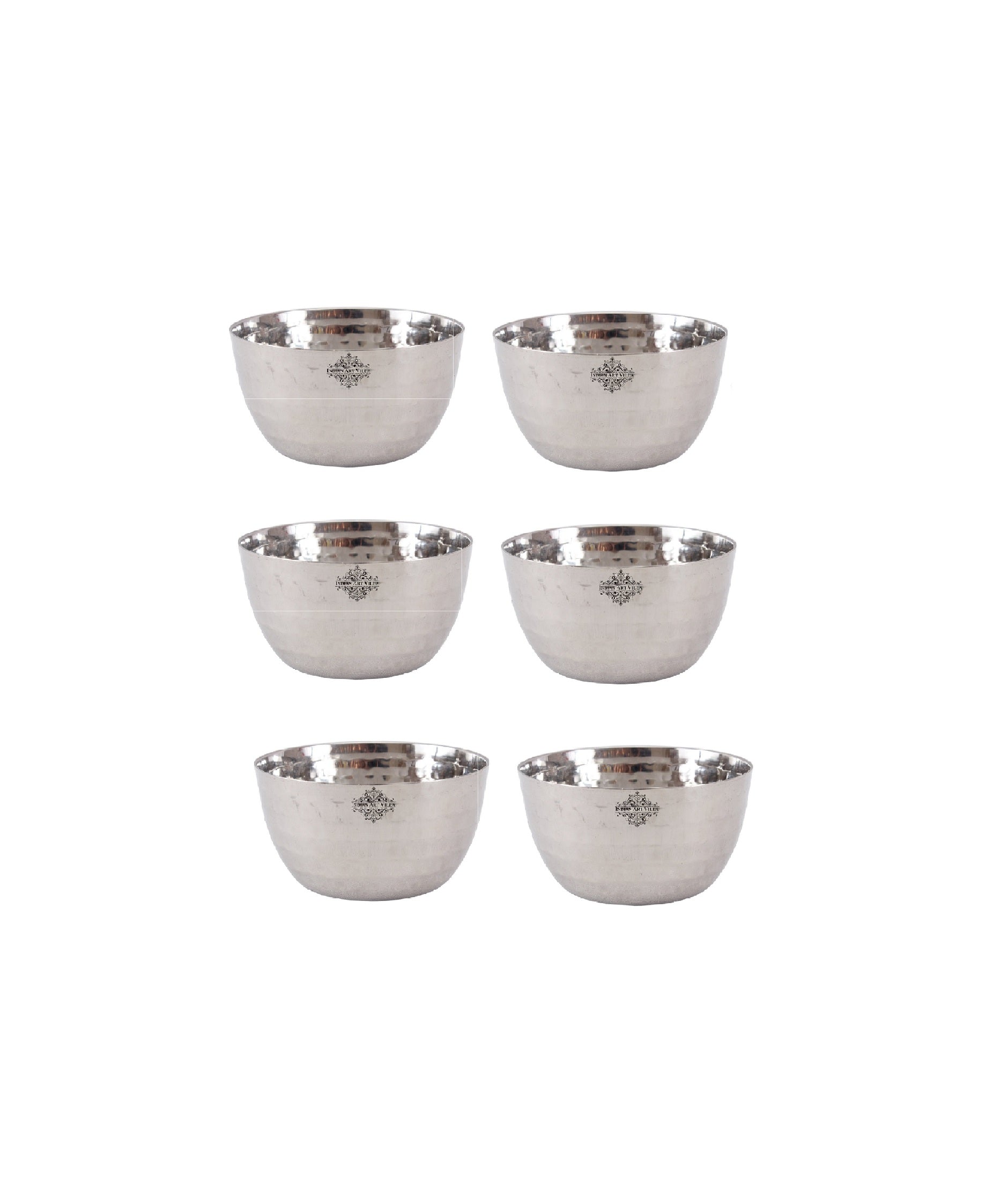 Handmade Pure Steel Serving Bowl | Katori with Hammered Design, Tableware, Dinnerware, 150ml
