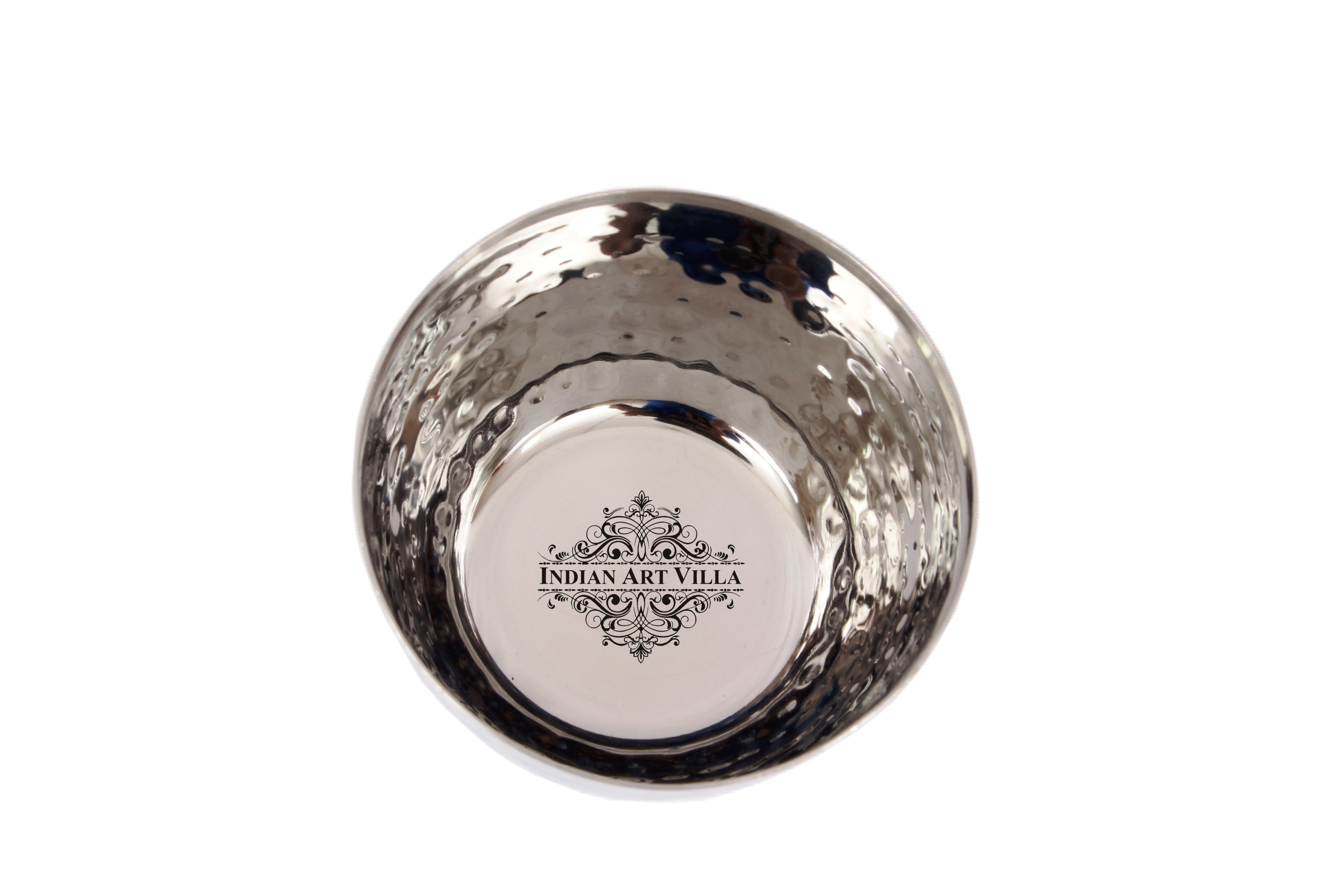 Handmade Pure Steel Serving Bowl | Katori with Hammered Design, Tableware, Dinnerware, 150ml