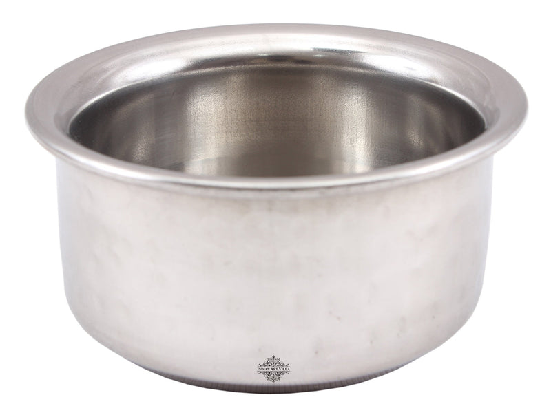 Pure Steel Hammered Design Round Beeded Bowl Katori