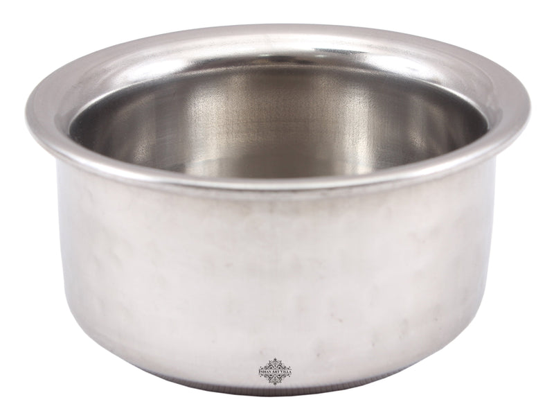 Pure Steel Hammered Design Round Beeded Bowl Katori