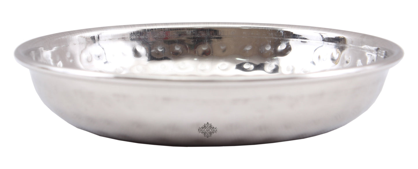 Steel Hammered Design Serving Rice Sweets Dinnerware