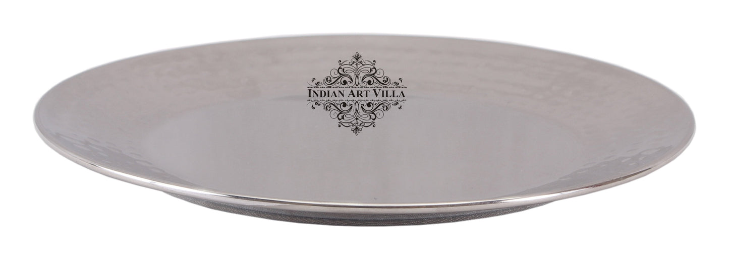 Steel Hammered Design Quarter Serving Plate