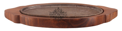 Pure Iron Sizzler with Wooden Base Oval Sizzler