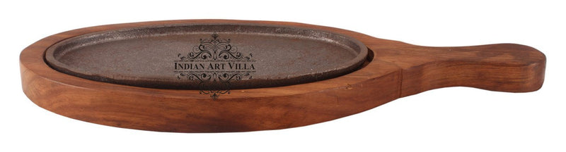 Pure Iron Sizzler with Wooden Base Oval Sizzler