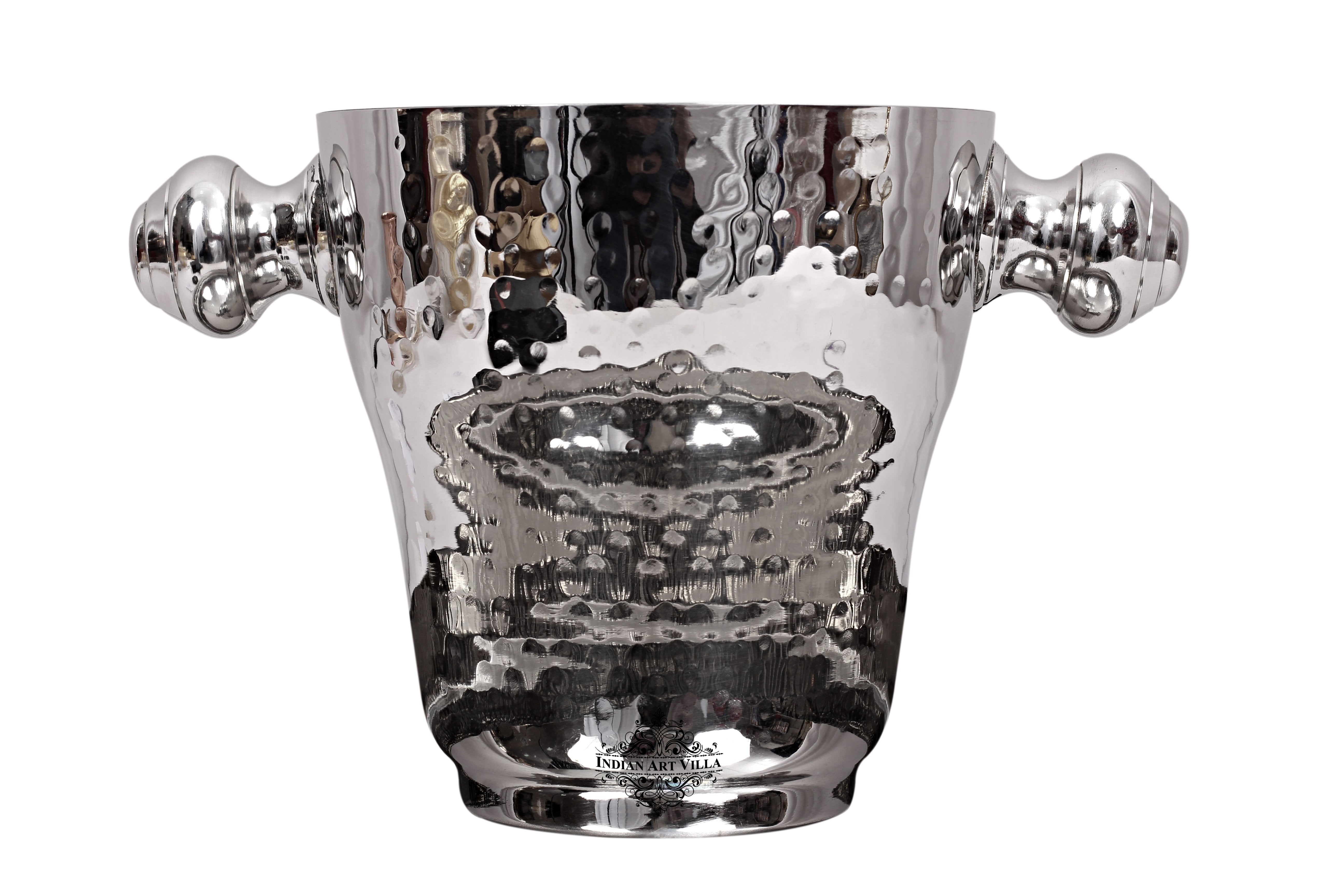 Pure Stainless Steel Hammered Design Ice Bucket  1200 ML