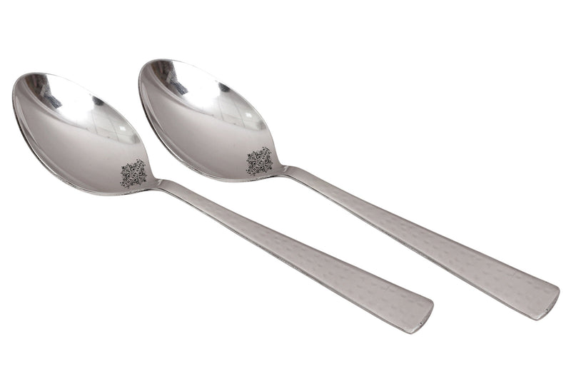 Handmade Hammered Premium Quality Stainless Steel Baby Spoon Cutlery, Silver