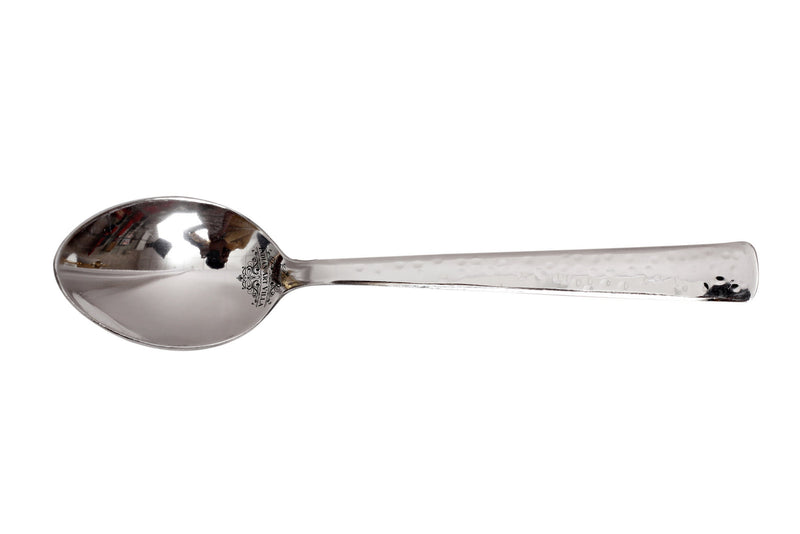 Handmade Hammered Premium Quality Stainless Steel Baby Spoon Cutlery, Silver